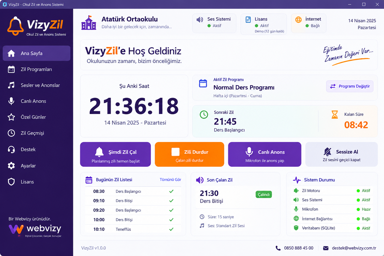 VizyZil uygulama ekranı
